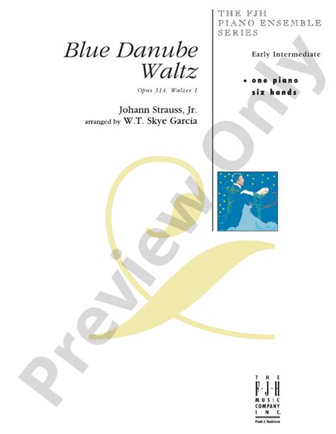 Blue Danube Waltz Piano Johann Strauss Digital Sheet Music Download