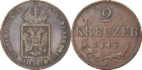 Austria Kreuzer A Coin Franz Joseph I Vienna Copper Ef