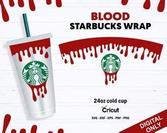 Full Wrap Dripping Blood Cold Cup Svg Halloween Venti Cold Cup SVG