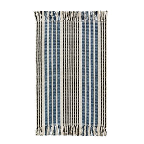 Tapis De Bain Bleu Rayures Madam Stoltz