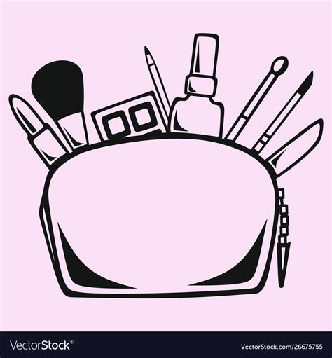 Makeup Bag Cosmetic Royalty Free Vector Image Vectorstock