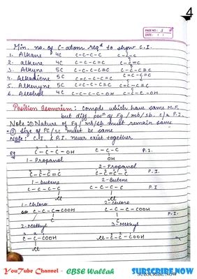 Chemistry Class Isomerism Handwritten Notes