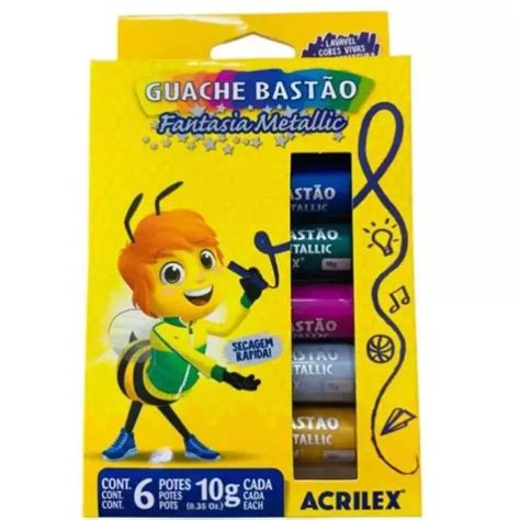 Guache Bast O Cores Met Licas Acrilex