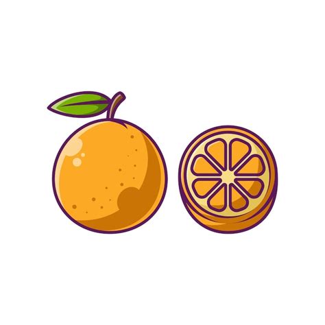 Premium Vector Orange Fruit Cartoon Vector Illustration Design Fruits