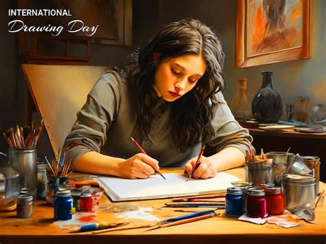 Premium Psd International World Drawing Day