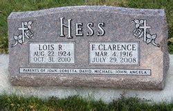 Fred Clarence Hess Find A Grave Reminne