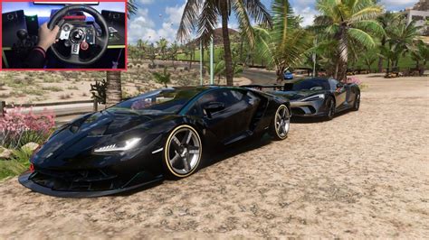 McLaren GT Lamborghini Centenario Forza Horizon 5 Logitech G29