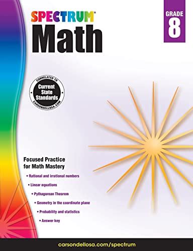 Spectrum 8th Grade Math Workbooks Ages 13 14 Geometry Integers Rational And Irrational Numbers