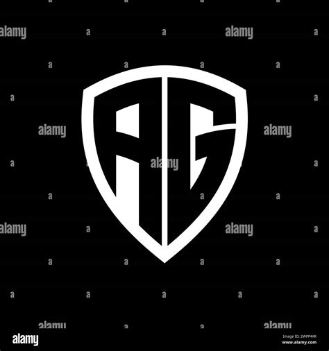 Ag Monogram Logo With Bold Letters Shield Shape With Black And White