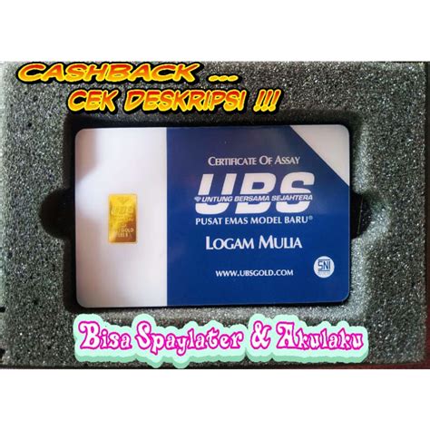 Jual Emas Ubs Gram Logam Mulia Ubs Gram New Shopee Indonesia