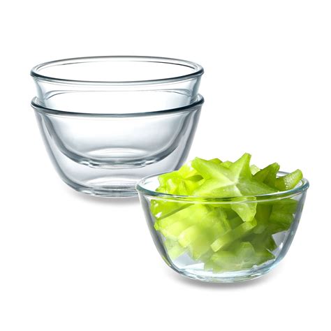 Snapklik Nutriups Pack Clear Glass Bowls Set Oz Glass Prep