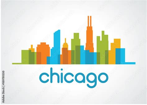 Chicago Skyline Logo Stock Vector | Adobe Stock