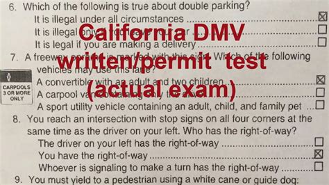 California Dmv Written Test Study Guide Questions And Off