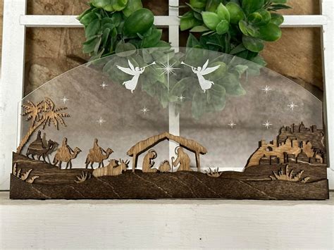 Nativity Scene Display / Manger Scene Tabletop Decor / Mantle ...