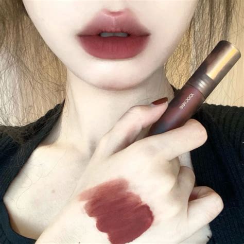 Joocyee Fermented Lip Glaze Ink Retro Amber Lip Mud Cream Shell Mirror