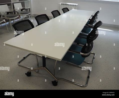 Table And Chairs In The Meeting Room Or In The Auditorium Library