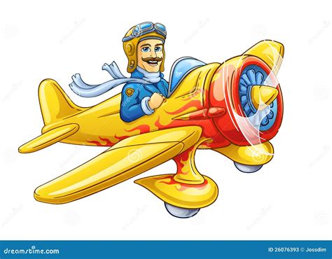 Avion De Dessin Anim Avec Le Pilote Illustration De Vecteur