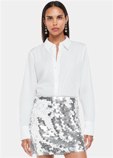 Silver Sequin A Line Mini Skirt With Zip Whistles