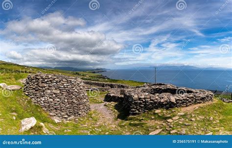 View Of The Fahan Beehive Huts On The Dingle Peninsula In County Kerry