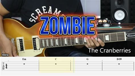 Zombie The Cranberries Guitar Instrumental Cover Tab YouTube