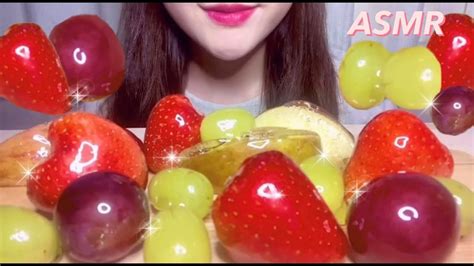 ASMR CANDIED FRUIT TANGHULU Strawberry Grape Apple 탕후루 과일 먹방 딸기 포도