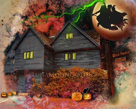 8x10 Hocus Pocus WITCH HOUSE Salem MA Water Color Art Print | Etsy