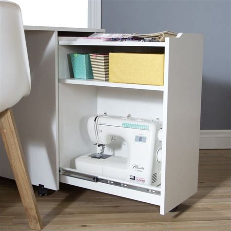 South Shore Crea Sewing Craft Table on Wheels in Pure White | Cymax ...