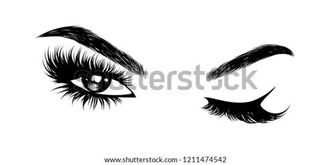 Sexy Winking Luxurious Eye Perfectly Shaped Stock Vector Royalty Free