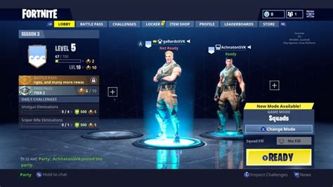 Lobby Fortnite Interface In Game Fortnite New Mode