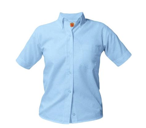 Girls Button Down Collar Oxford Blouses