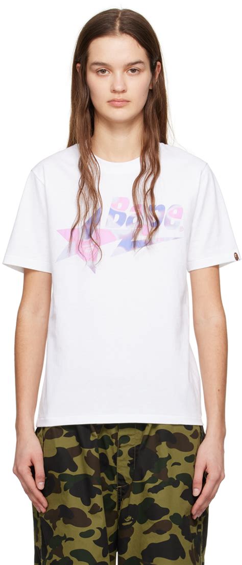 Bape White And Purple Liquid Camo Bape Sta T Shirt Ssense
