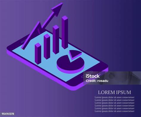 Grafik Pertumbuhan Smartphone 1 Violet Ilustrasi Stok Unduh Gambar