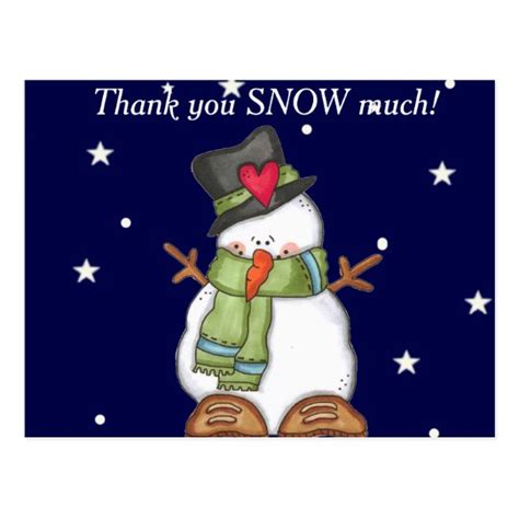 Thank You Snow Much Personalize Postcard
