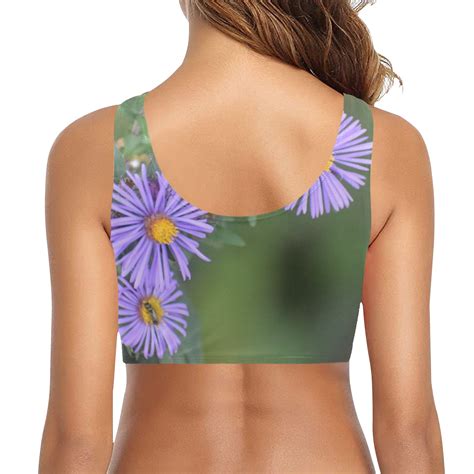 Purple Flowers Chest Bowknot Bikini Top Model S33 ID D6767068