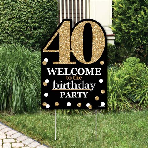 Big Dot Of Happiness Adult 40th Birthday Gold Party Decorations Birthday Party Welcome