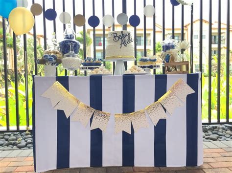 Elegant Blue And Gold Baby Shower
