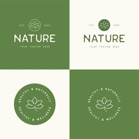 Logotipo De Hoja De Naturaleza Verde Vector Premium