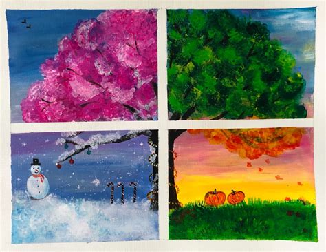 Four Seasons Acrylic Painting