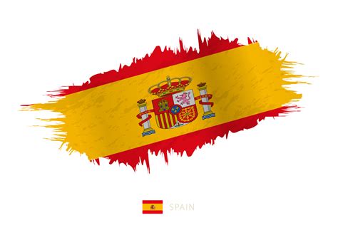 pintado pincelada bandera de España con ondulación efecto 33656675