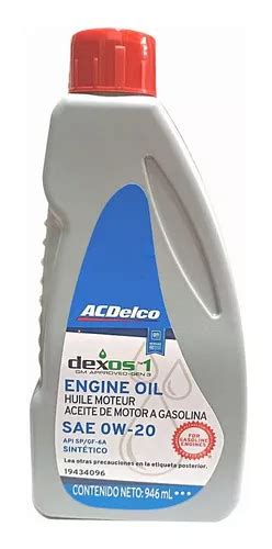 Aceite Acdelco 946ml 0w20 Sintetico Dexos Gen3 MercadoLibre