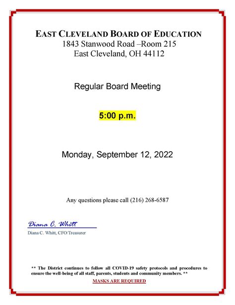 Regular Board Meeting 9 12 2022