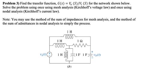 Solved Problem Find The Transfer Function G S Vo Chegg