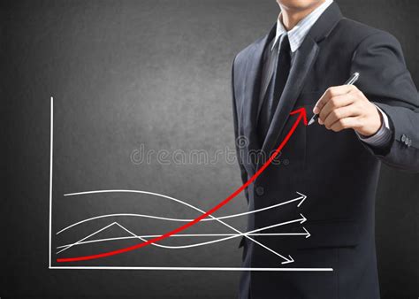 Business Man Drawing Growth Chart Stock Image Image Of Increase