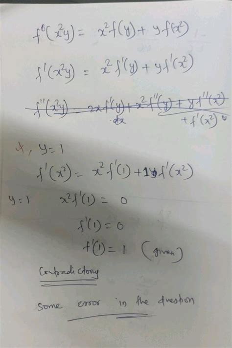 If A Twice Differentiable Satisfies A Relation Fleftx 2 Yrightx 2 Fyy Fleftx 2 Right