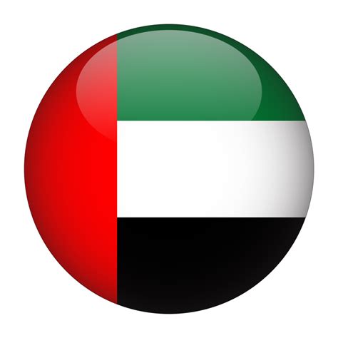 United Arab Emirates 3D Rounded Flag with Transparent Background ...