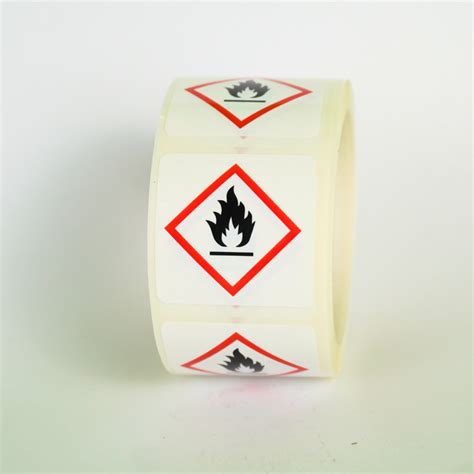 Flammable Labels 🔥 Hazard Warning On-a-Roll 🔥 Safeti