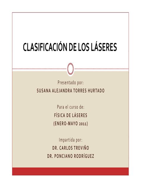 Clasificacion De Los Laseres Pdf Pdf Láser Ultravioleta