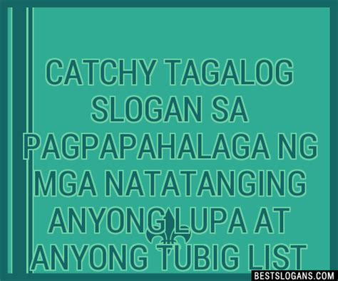 Catchy Tagalog Para Sa Anyong Tubig At Anyong Lupa Slogans Hot Sex