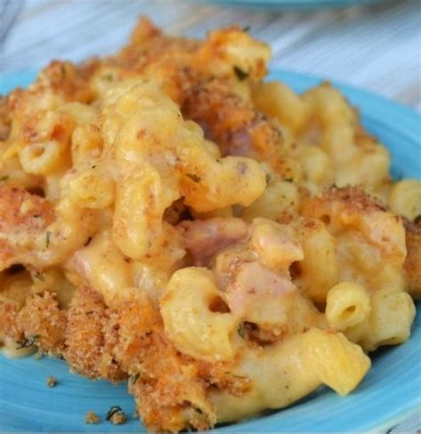 Baked Macaroni And Cheese With Ham Yummy Recipe