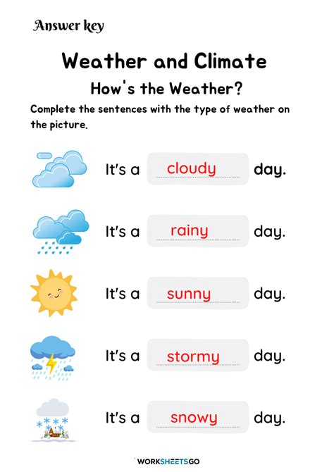 Weather Worksheets Printable Exercises Pdf Worksheets Library